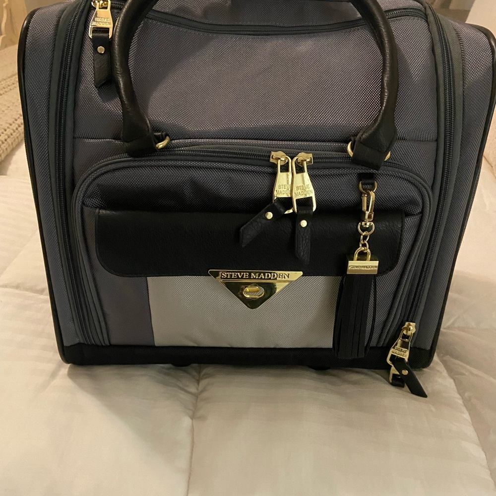 Steve Madden Black and Gray Travel Bag On Wheels